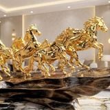 Tượng Bát Mã Truy Phong Mạ Vàng