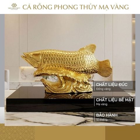 Tượng Cá Rồng mạ vàng