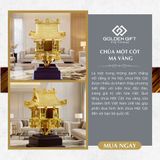 Mô hình Chùa Một Cột mạ vàng 24K