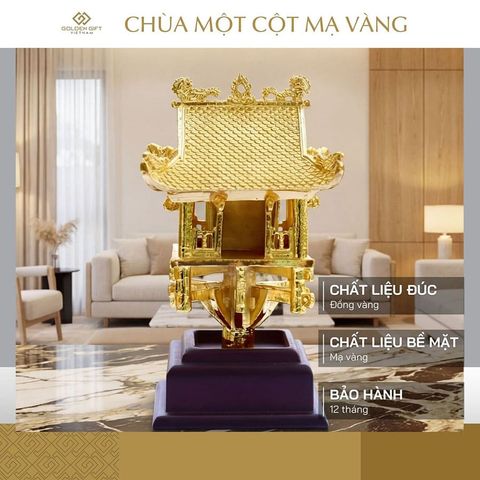 Mô hình Chùa Một Cột mạ vàng 24K