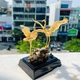 Tượng Đôi Hạc Phúc Lộc mạ vàng - TDHMV01