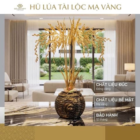 Hũ Lúa Tài Lộc Mạ Vàng