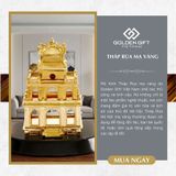Mô hình Tháp Rùa Hà Nội mạ vàng 24K