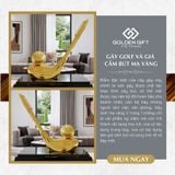 Gậy Golf và giá cắm bút mạ vàng