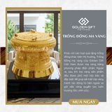 Trống Đồng dát vàng F30 - Size 30 x 22cm
