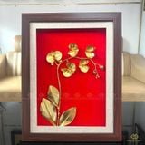 Tranh Hoa Lan Mạ Vàng