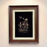 Tranh Hoa Sen Tết Sợi Bạc 35x45cm (Dáng Đứng)