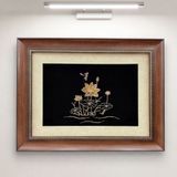 Tranh Hoa Sen bằng sợi bạc - Size 45x35cm (Dáng Ngang)