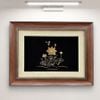 Tranh Hoa Sen bằng sợi bạc - Size 45x35cm (Dáng Ngang)