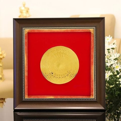 Tranh Trống Đồng mạ vàng