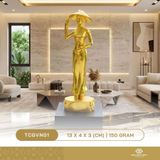 Tượng Cô gái Việt Nam mặc áo dài mạ vàng