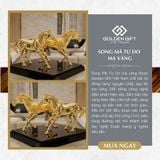 Tượng Song Mã Tự Do Mạ Vàng