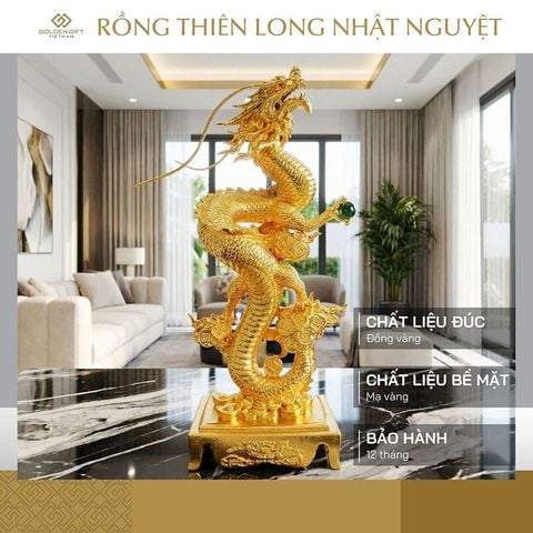 Tượng Rồng vàng Thiên Long Nhật Nguyệt
