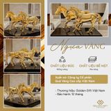 Tượng Song Mã Tự Do Mạ Vàng