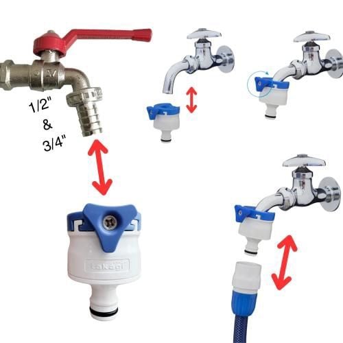 Cút nối nhanh đầu nguồn nước 1 vít Takagi QG1043FJ