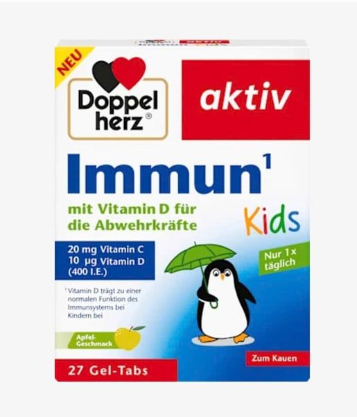 Doppelherz Aktiv Immun Kids 27 Viên - Kẹo Dẻo Vitamin D Hỗ Trợ Miễn Dịch Cho Trẻ
