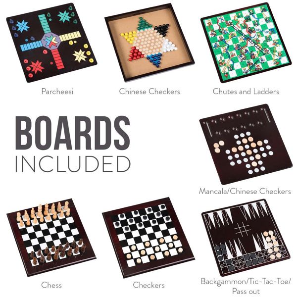 Bộ trò chơi gỗ En Bois Jeux 15 in 1 cao cấp – 15 trò chơi trong 1, giải trí gia đình
