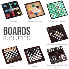 Bộ trò chơi gỗ En Bois Jeux 15 in 1 cao cấp – 15 trò chơi trong 1, giải trí gia đình