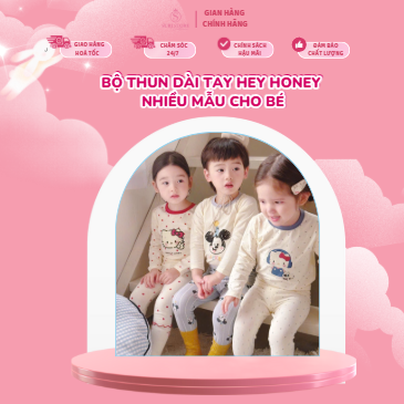  Bộ thun dài tay Hey Honey nhiều mẫu cho bé 