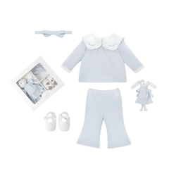 Nous Set quà tặng 4 món xanh da trời thêu trang trí