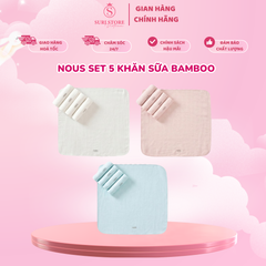 Set 5 Khăn Sữa Bamboo Nous - Kháng Khuẩn Tự Nhiên & Siêu Mềm Mại