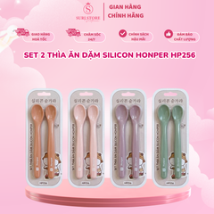 Set 2 Thìa Ăn Dặm Silicon Honper HP256 Siêu Mềm Cho Bé - Thìa Silicon Cao Cấp Chịu Nhiệt