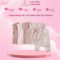 Peekaboo Set sơ sinh kèm mũ Peony