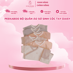 Peekaboo Bộ quần áo sơ sinh cộc tay Daisy - Đồ Bộ Hè Mát Lạnh, Cao Cấp Cho Bé