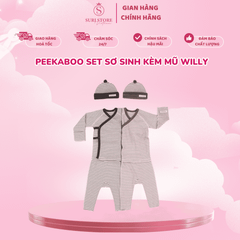 Peekaboo Set sơ sinh kèm mũ Willy - Bộ Đồ Sơ Sinh Hàn Quốc Cao Cấp Cho Bé yêu
