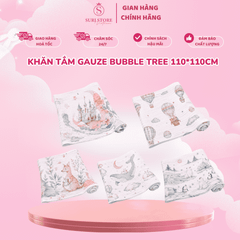 Khăn tắm Gauze Bubble tree 110*110cm - Mềm Mại Như Mây, An Toàn Cho Da Bé