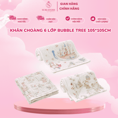 Khăn choàng 6 lớp Bubble tree 105*105cm - Dày Dặn, Ấm Áp Như Vòng Tay Mẹ