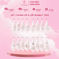 Set 4 khăn gauze Bubble Tree TQ 30*30cm - Mềm Mại, Thấm Hút, Tiết Kiệm Cho Mẹ