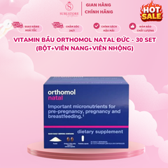 Vitamin bầu Orthomol Natal Đức - 30 set (bột+viên nang+viên nhộng)