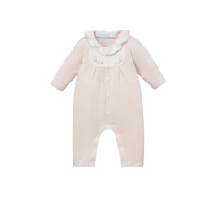 Nous Body dài hồng phối trắng thêu trang trí Petit