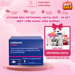 Vitamin bầu Orthomol Natal Đức - 30 set (bột+viên nang+viên nhộng)