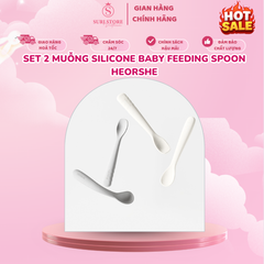 Set 2 muỗng silicone Baby feeding spoon Heorshe TQ