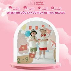 Ember Bộ cộc tay cotton bé trai QK2505