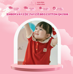 Ember Váy cộc tay cổ bèo cotton QK2506