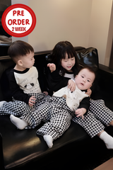 Set áo dài tay+quần kẻ caro cho mẹ và bé (pre order)