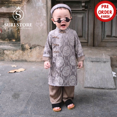 Set áo dài bé trai lụa tơ tằm [Pre order 3-4 week]