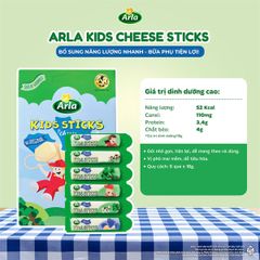 Phomai Nguội Kids Sticks Arla Đan Mạch dạng túi - 6que*18g