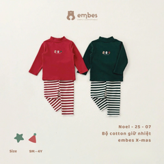 Bộ cotton giữ nhiệt embes X-mas 2507 Embes