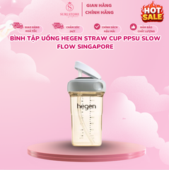 Bình tập uống Hegen Straw cup PPSU Slow Flow Singapore