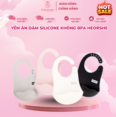 Yếm ăn dặm silicone không BPA Heorshe TQ