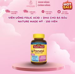 Viên uống Folic Acid + DHA cho bà bầu Nature Made Mỹ - 150 viên