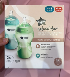  Set 2 bình sữa xanh Tommee Tippee Natural Start TQ - 340ml*2 - 6M+ 