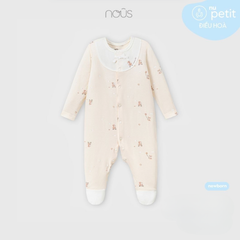 Nous Bộ liền dài tất be họa tiết con cáo phối trắng Petit - NB