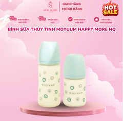 Bình sữa thủy tinh Moyuum Happy More HQ kèm núm