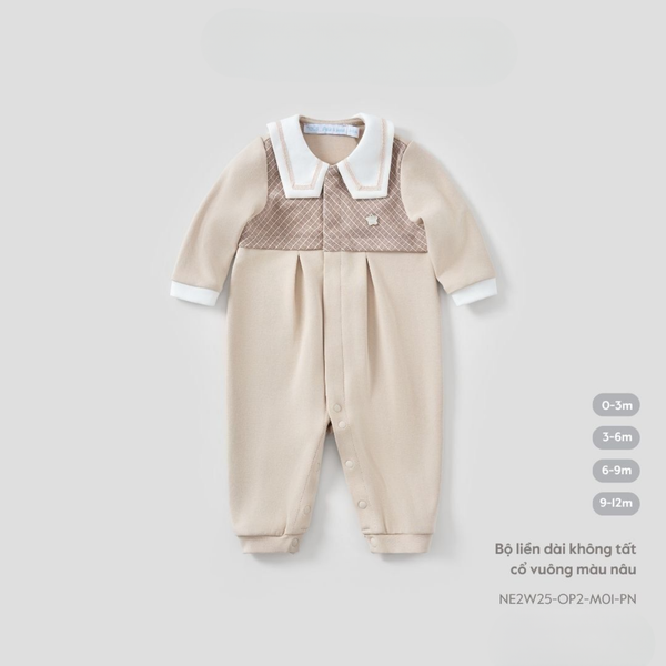  Nous Bộ liền dài không tất cổ vuông nâu Petit 