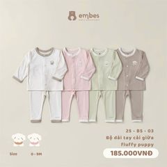 Bộ dài tay cài giữa Fluffy puppy 25B503 Embes VN